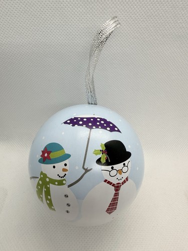 Snowman christmas bauble tin - bauble,