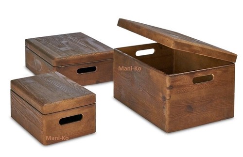 Wooden box with lid - box,