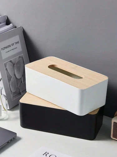 Table wooden tissue box - wooden,