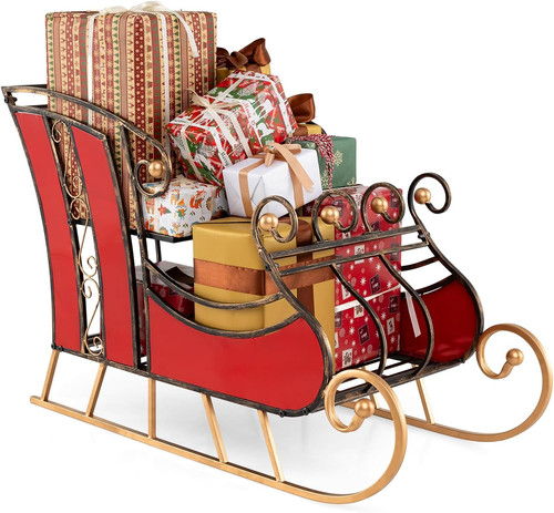 Red christmas santa sleigh - santa,