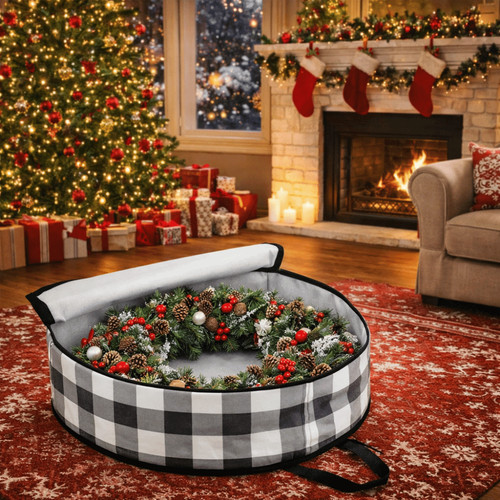 Christmas wreath bag - christmas, zipped
